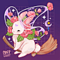 좋아요 4,315개, 댓글 33개 - Instagram의 Kaedi(@mnt_kaedi)님: "The Bunny Witch~  . . . #illustration #catspace #space #spaceart #catgalaxy #galaxy…"