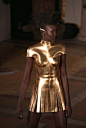 Alek Wek at Givenchy Haute Couture by Alexander McQueen Spring/Summer 1997.