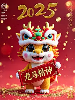毛绒绒十二生肖-新年蛇年海报IP