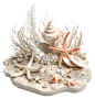 海底，珊瑚，免抠素材，C4D，合成 c4d素材 家居素材 IP角色 c4d 树叶 三维场景 KV 电商美工群:129134938  c4d搭建 大促元素 电商立体场景 PNG 合成素材