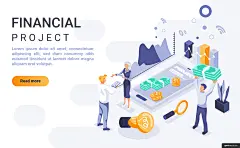 网站 平面 金融 银行 经济 现场 智能应用智能科技插画绘画