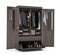 Pur by Bestar Pullout Armoire in Bark Gray - Bestar 26861-47
