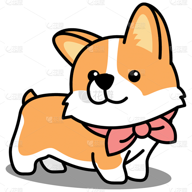 矢量,威尔士柯基犬,计算机图标,卡通,绘画插图,可爱的,威尔士,野生动物,泰国,橙色