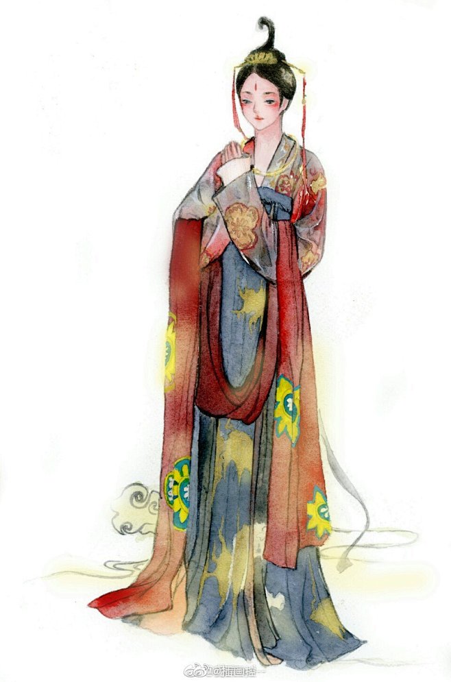古代女子图鉴| 手绘 插画 水彩古风
