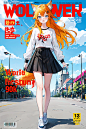 01081-1082285951-Prompt：1girl, solo, long hair, skirt, outdoors, cloud, black hair, blue eyes, shirt, long sleeves, shoes, sky, tree, black skirt