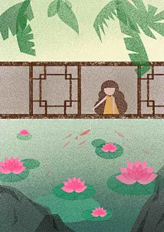 赏荷手绘插画海报背景模板 设计图片 免费下载 页面网页 平面电商 创意素材