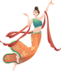 精致国潮可爱娃组建人物插画女子