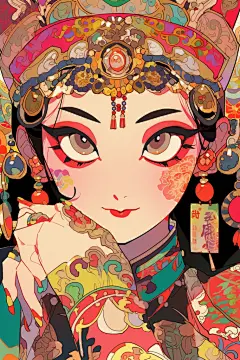 国粹青衣插画形象