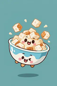 自制炒酸奶甜品插画绘画