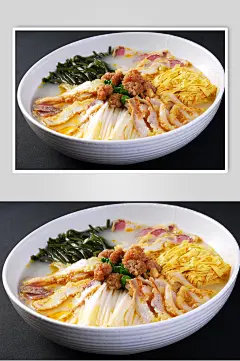 三丝酥肉丸子汤摄影图片