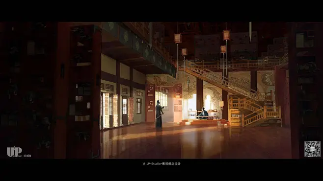 影视概念设计-气氛图-古装内景-书房-皇宫-花瓣网