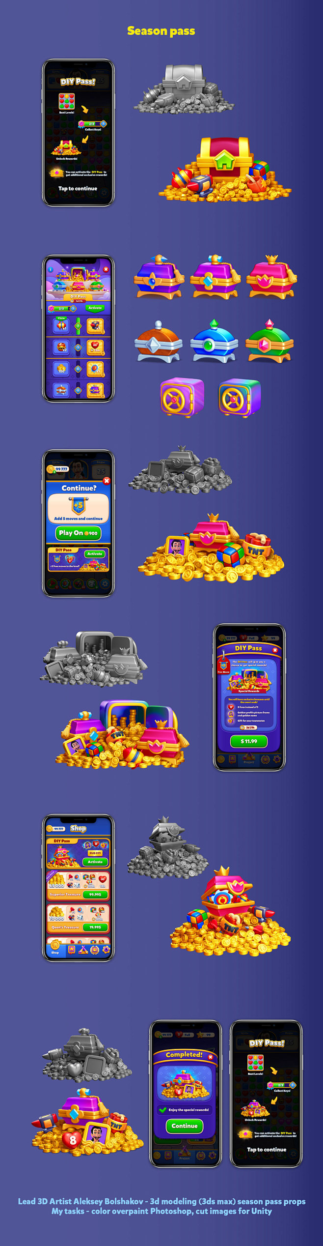 game mobile UI 3D Ev...