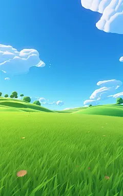 草地蓝天白云壁纸