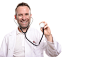 Smiling unshaven male doctor holding a stethoscope by Lars Zahner on 500px