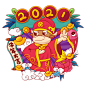 牛年 新年 春节 插画 免扣 素材 元素 图片 插画背景 仙鹤 鹤 中国风 国潮 祥云