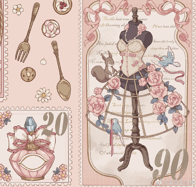 成稿掉落～古董集邮簿Lolita原创设...