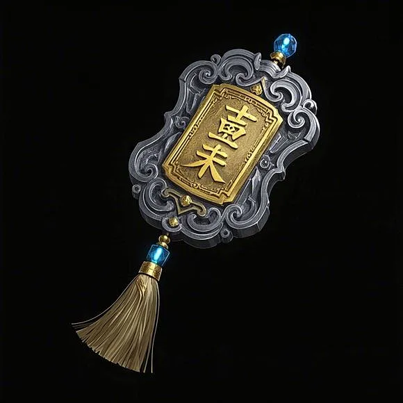 令牌 中国风 古风 金属材质 流苏 AI生成参考素材 不可商用 樗樗一202503-花瓣网