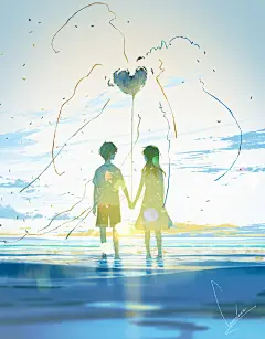 艺术鉴赏！将小清新风格贯彻在每张作品中的动画师loundraw，柔和的色彩与美妙的光影相结合，配合上耐人寻味的构图，让人不禁对每张图的背后的故事浮想联翩。twi：loundraw插画超话二次元超话动漫超话​