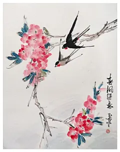 张玉泰花鸟画欣赏｜如果你是春天，就永远有花