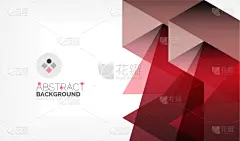 几何形状,背景聚焦,折纸工艺,红色,技术,图像,壁纸,模板,矢量,山