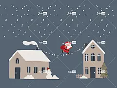 圣诞节 圣诞老人 房屋 冬天 雪 降雪 童话灯 平衡 尼古拉斯