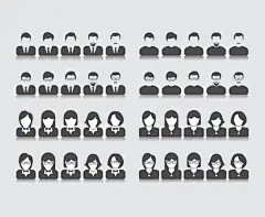 黑白职业人物头像