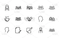 人的头部,矢量,符号,家庭,成一排,简历,商务,经理,布置,探索