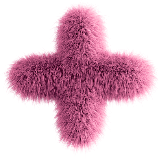 Pink 3D Fluffy Symbo...