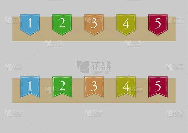 标签1 - 5的数字