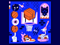 Play Hard! dribbble eat play fire wall fork bomb eye hand nike jordan panther editorial illustration sport textures gradients vector character illustration basketball