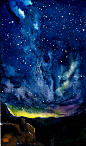 星空水彩场景