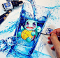 Squirtle Water Splash by Naschi