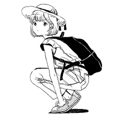 插画师k_z_i_t_的一组黑白色调故事插画 ​​​​