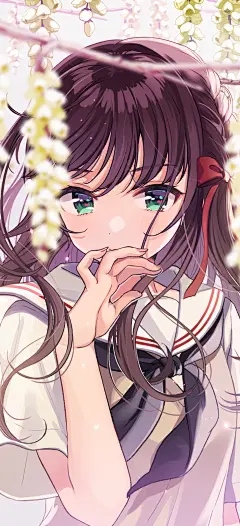 しぐれうい  动漫美少女  
水手服  紫藤花