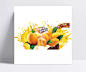 实拍芒果汁喷溅实物PNG图片下载含PSD|产品实物,芒果,芒果汁