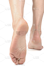 足,女人,白色背景,垂直画幅,部分,四肢,腿,背景分离,女性