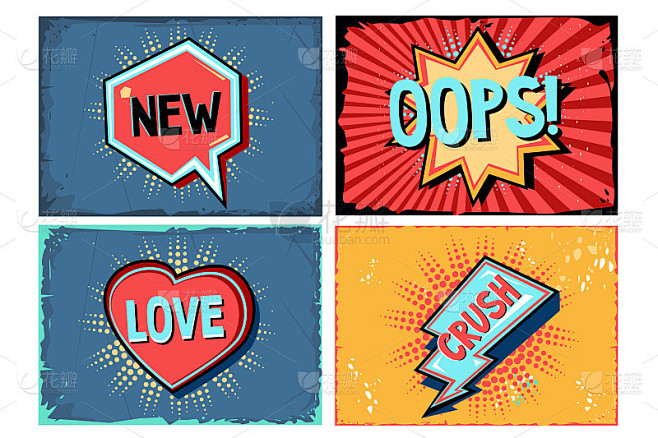Comics style backgrounds set