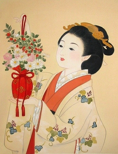日本艺妓 和风 插画 手绘 为谁谁为谁