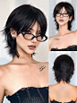 12 Inch Short Mullet Head Wigs With Bangs Synthetic Straight Women Short Hair Wig For Daily Party Cosplay Wigs