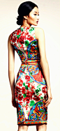 D Floral Sheath Dress