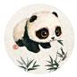 【熊猫与竹】——荷花篇2.0竹叶版，熊猫滚滚与竹更配哦～【财源“滚滚”来】