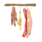 腊肉,国潮风,食品,红烧肉,年画正版图片素材