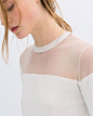 SWEATER WITH SHEER SHOULDERS from Zara