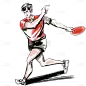 手绘-水墨风乒乓球人物插画贴纸6