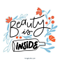 Beauty is inside.  关于内在美自信的英文短句子简笔画大全