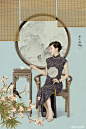 美学机构画意摄影的数码后期作品《水云轩-旗袍》