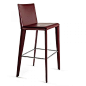 Kitchen Stool Covered in Leather Made in Italy - Bonaldo Filly Too