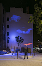 Otto lilienthal - Projection lumineuse, Annonay, France - Conception lumière : Acte Lumière
