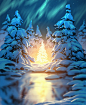 light of the forest , Daniel Conway : just a quick festive sketch :)