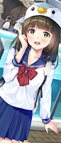动漫美少女  学生  水手服